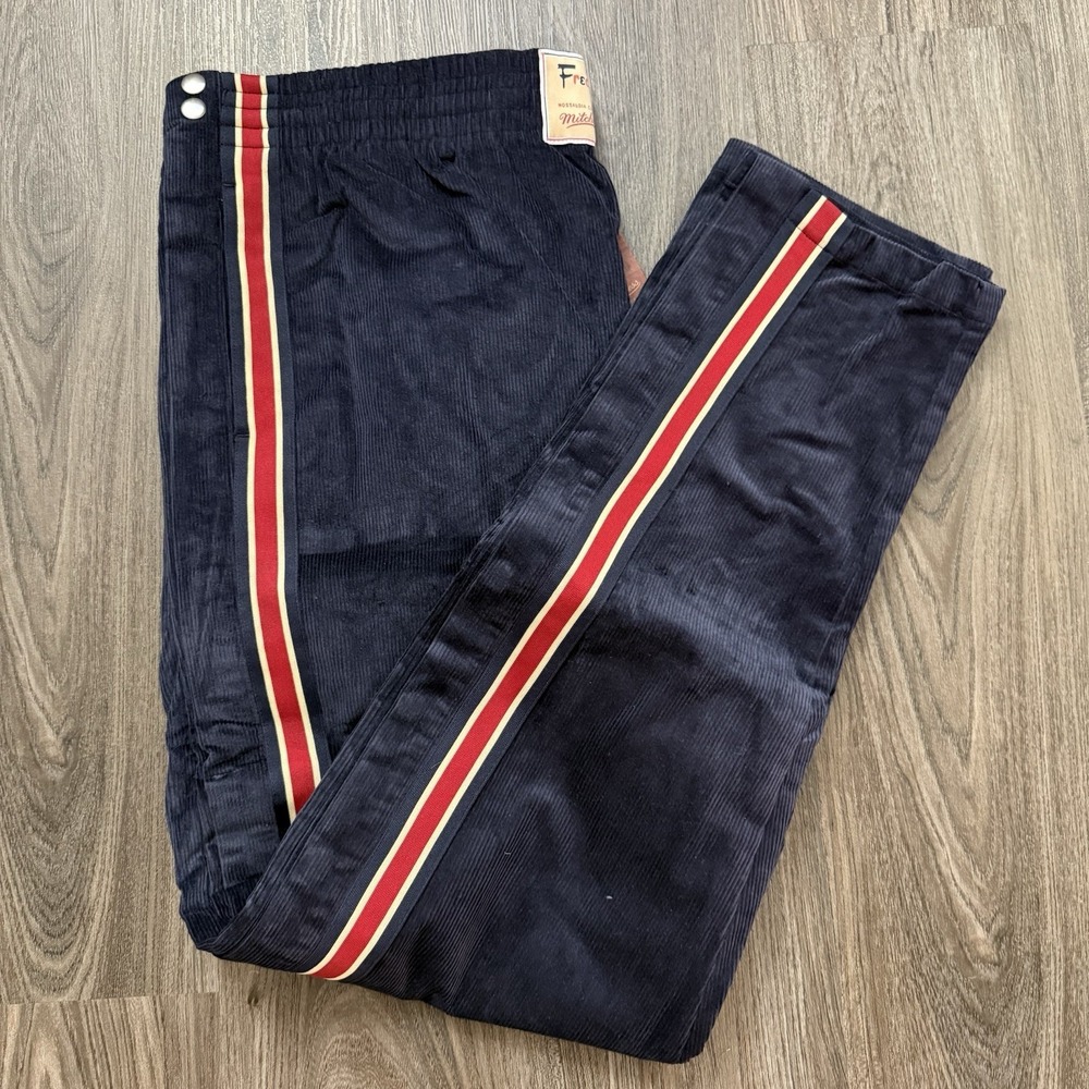 Mitchell Ness Fred Segal Navy Tearaway Corduroy Navy pants XL NEW MSRP $218
